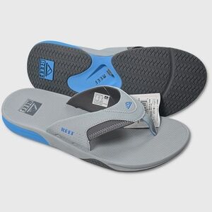 Reef Cushion Fanning Sandals - NWT Mens 13 Light Grey / Blue - #48700-E10